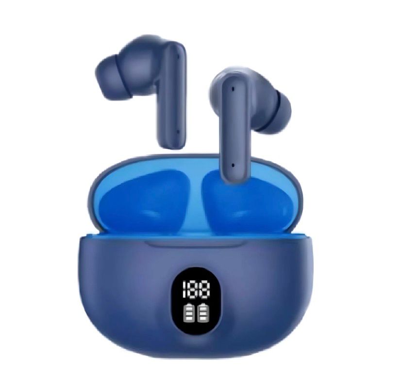 TWS Bluetooth 5.3 Wireless Earbuds with LED Display - ENC Noise Cancellation, HiFi Stereo Sound, Touch Control - Black & White